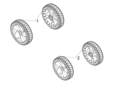 Wheels Diagram and Parts List for 11A-A13M345 2021 Yard Machines Lawn Mower